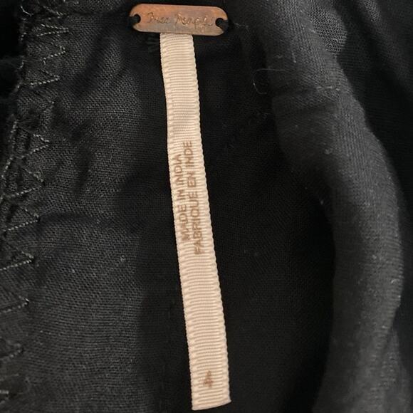 Free People Birds of a Feather Black Floral Embroidered Fit & Flare Mini Dress 4 - Picture 5 of 6